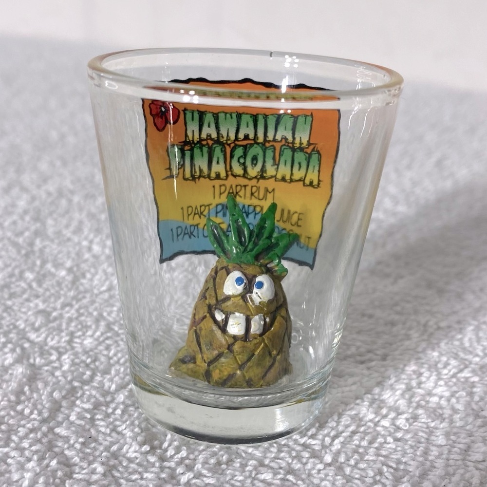 5/$35 Vintage Hawaiian Pina Colada Pineapple Souvenir Shot Glass